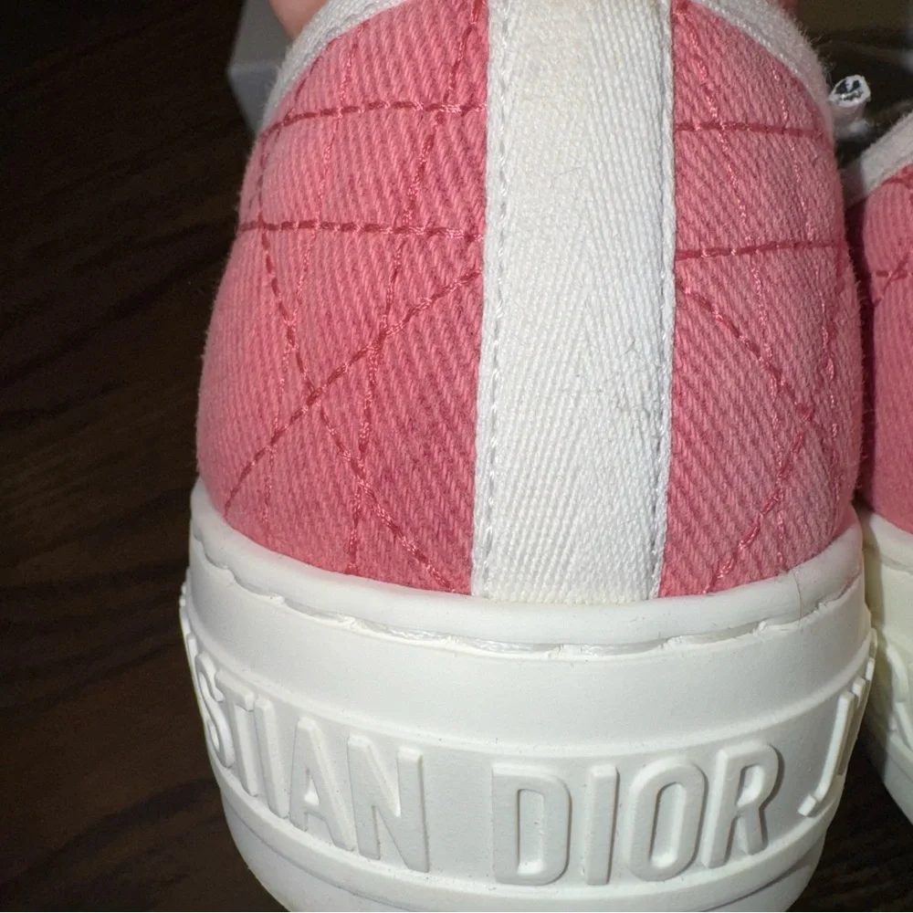 Size 9.5 Christian Dior Walk'n'Dior Canvas Sneakers Pink - Picture 10 of 14